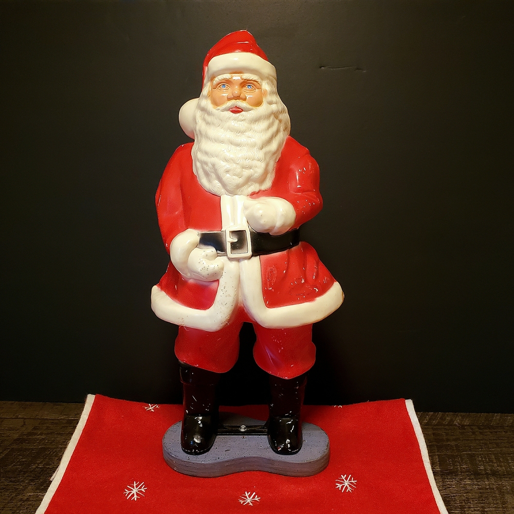 Vintage 17" Blow Mold Jolly Santa Claus Holiday Figurine Red Union Products